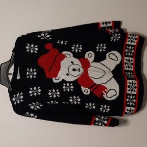 Vintage Private Eye Bear Ugly Christmas Sweater Size XL